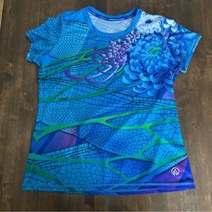Inknburn Womens 2XL Tee Shirt Dragonfly Flower Running Ink N Burn Gym RARE